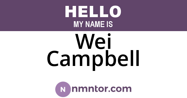 Wei Campbell