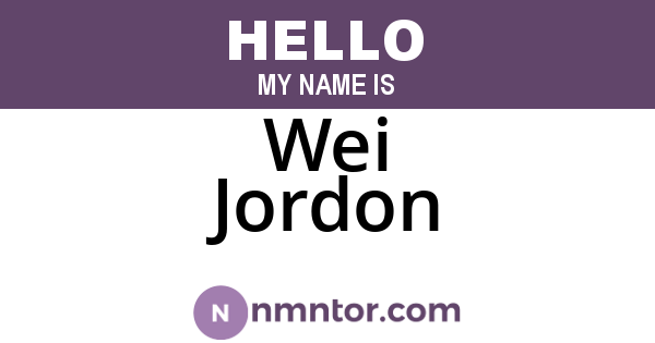 Wei Jordon