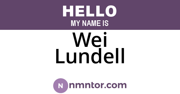 Wei Lundell
