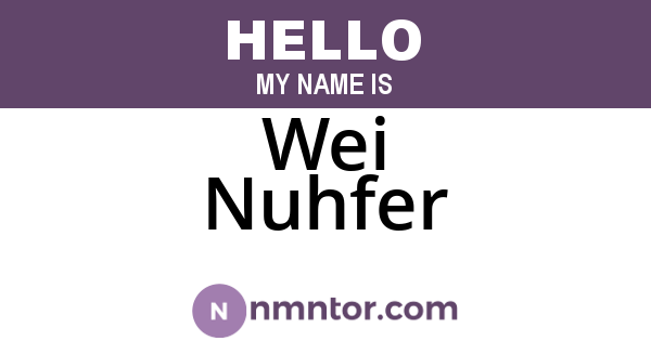 Wei Nuhfer