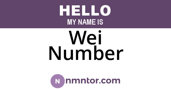 Wei Number