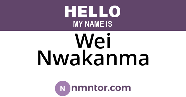 Wei Nwakanma
