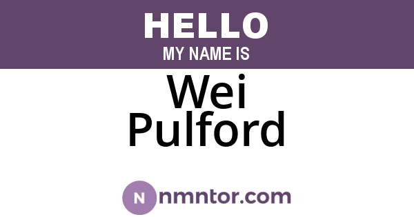 Wei Pulford