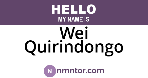 Wei Quirindongo