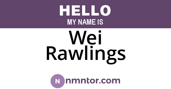 Wei Rawlings