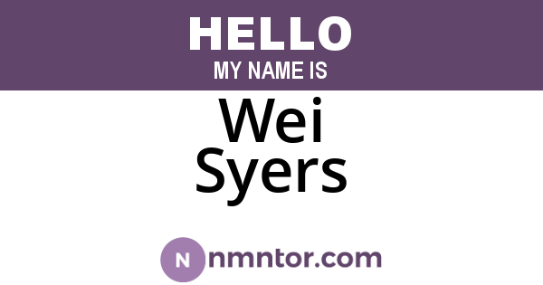 Wei Syers