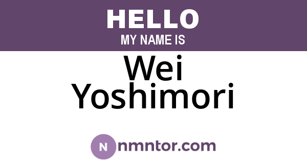 Wei Yoshimori