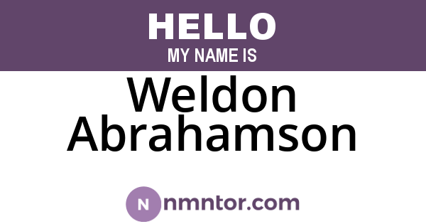 Weldon Abrahamson