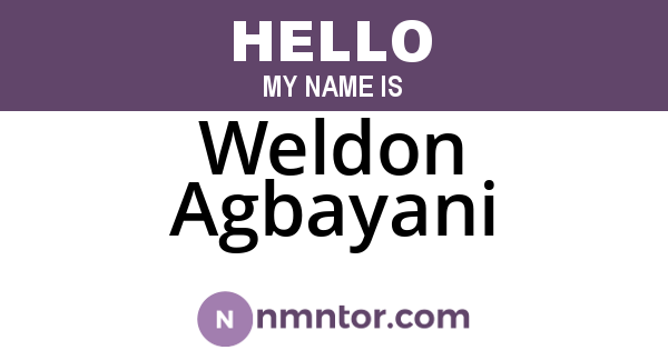 Weldon Agbayani