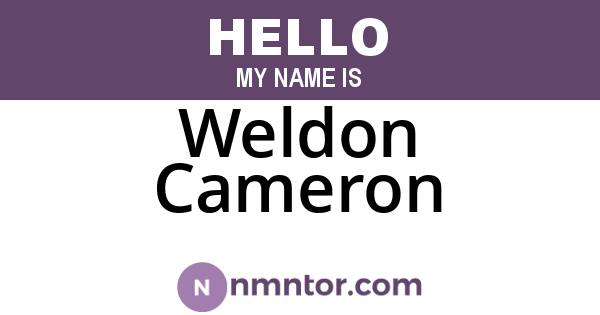 Weldon Cameron