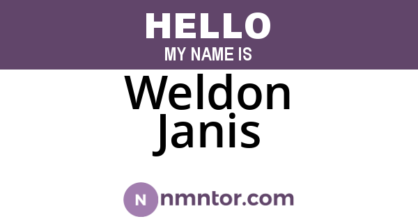 Weldon Janis