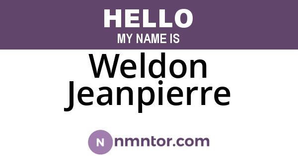Weldon Jeanpierre