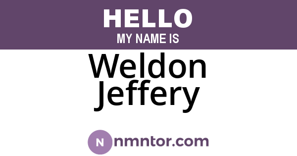Weldon Jeffery