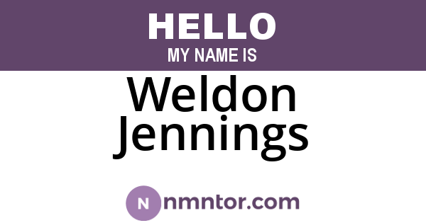 Weldon Jennings