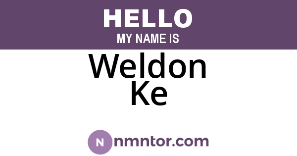 Weldon Ke
