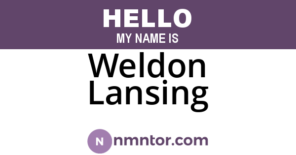 Weldon Lansing
