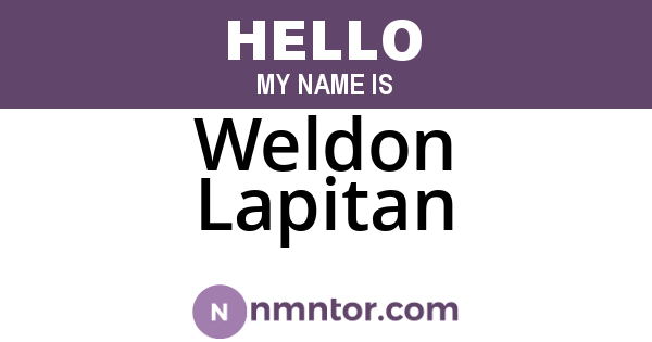 Weldon Lapitan