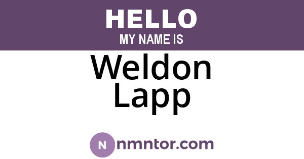 Weldon Lapp