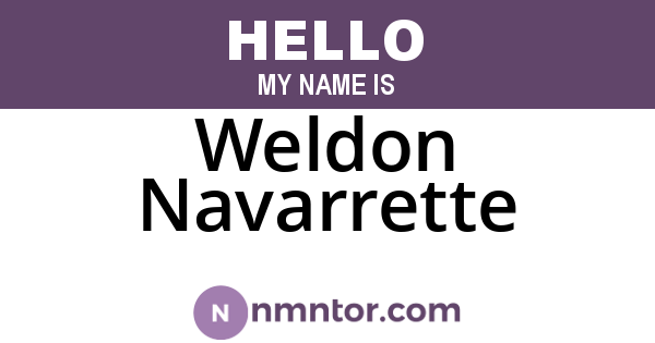 Weldon Navarrette
