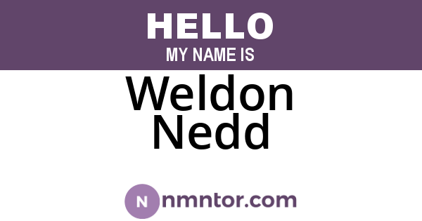 Weldon Nedd