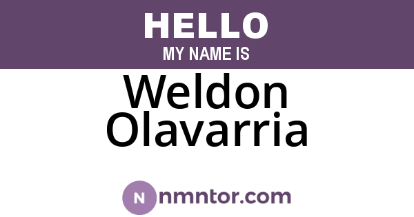 Weldon Olavarria
