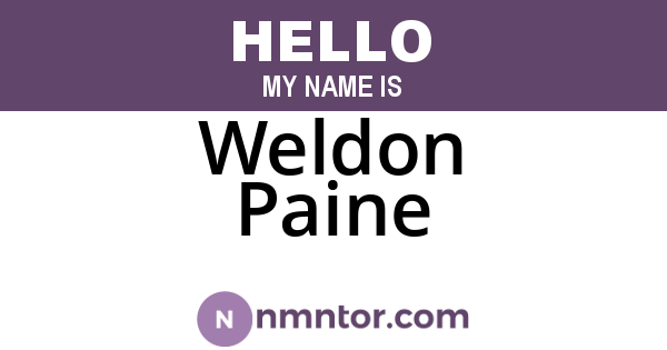 Weldon Paine