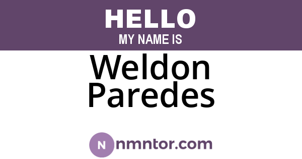 Weldon Paredes