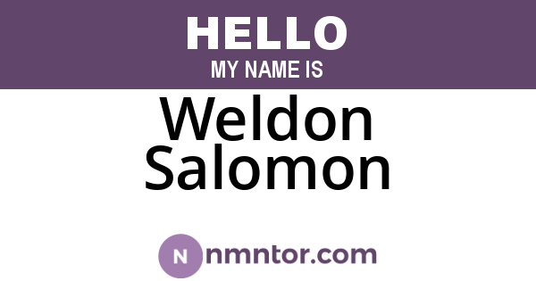 Weldon Salomon
