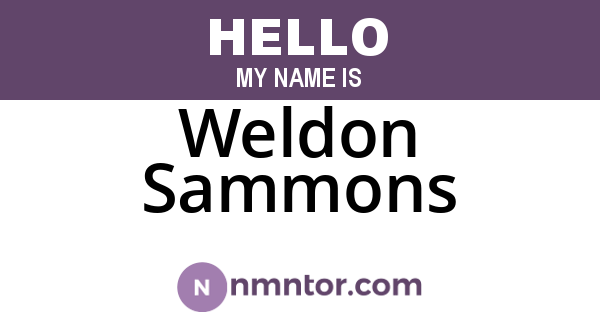 Weldon Sammons