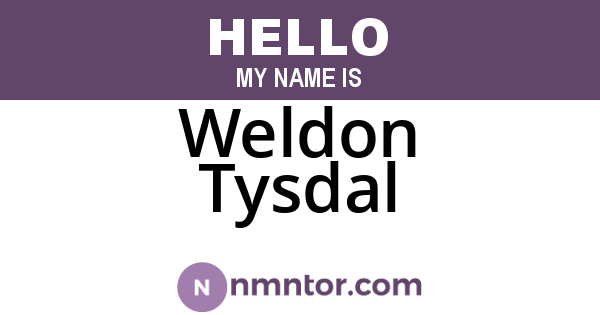 Weldon Tysdal