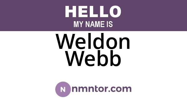 Weldon Webb
