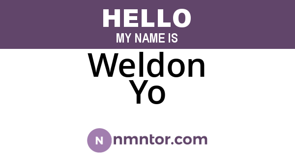 Weldon Yo
