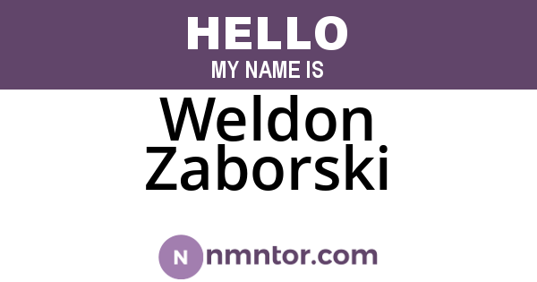Weldon Zaborski