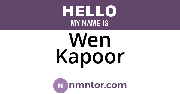 Wen Kapoor