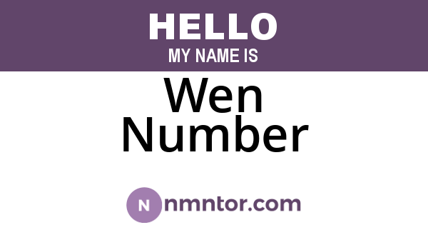 Wen Number