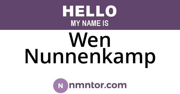 Wen Nunnenkamp