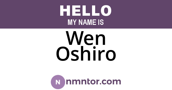 Wen Oshiro