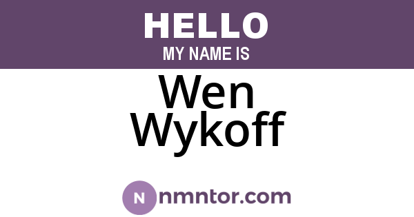 Wen Wykoff