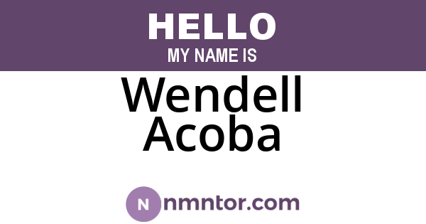 Wendell Acoba