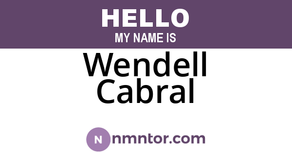 Wendell Cabral