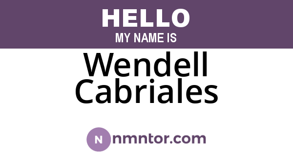 Wendell Cabriales
