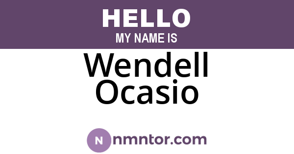 Wendell Ocasio