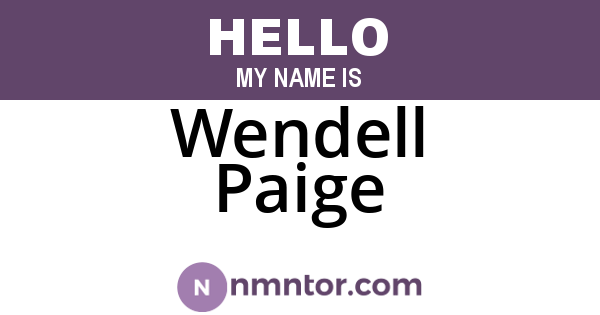 Wendell Paige