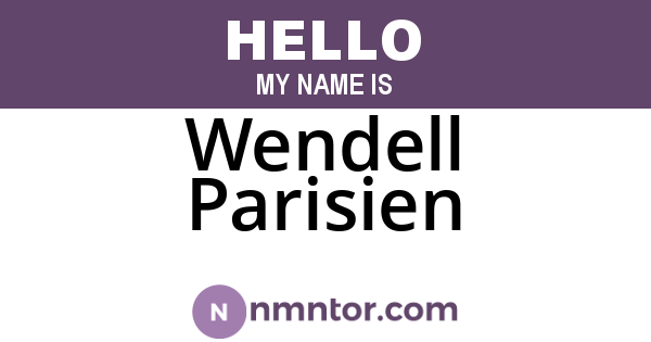 Wendell Parisien