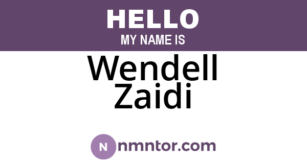 Wendell Zaidi