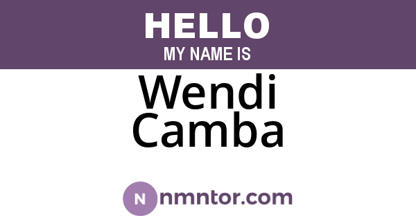 Wendi Camba