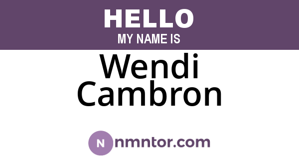 Wendi Cambron