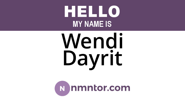 Wendi Dayrit