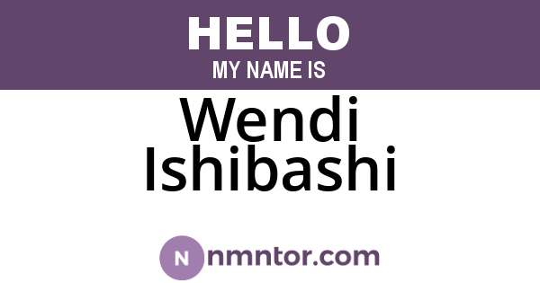Wendi Ishibashi