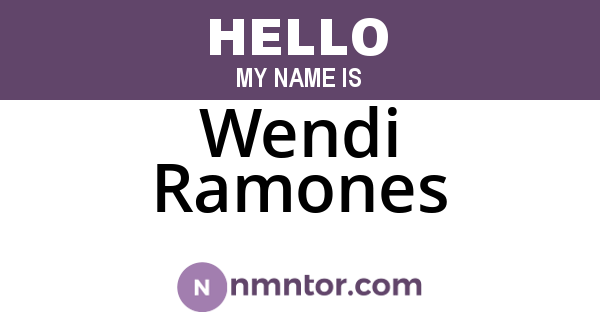 Wendi Ramones